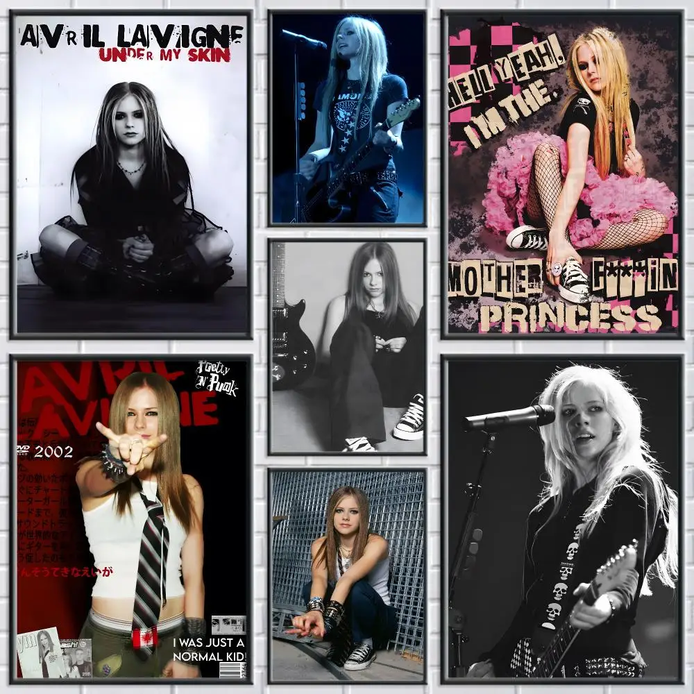 singer a-Avril Lavigne Poster High Quality Sticker Self Adhesive Wall Art for Bedroom Hallway Home Decor