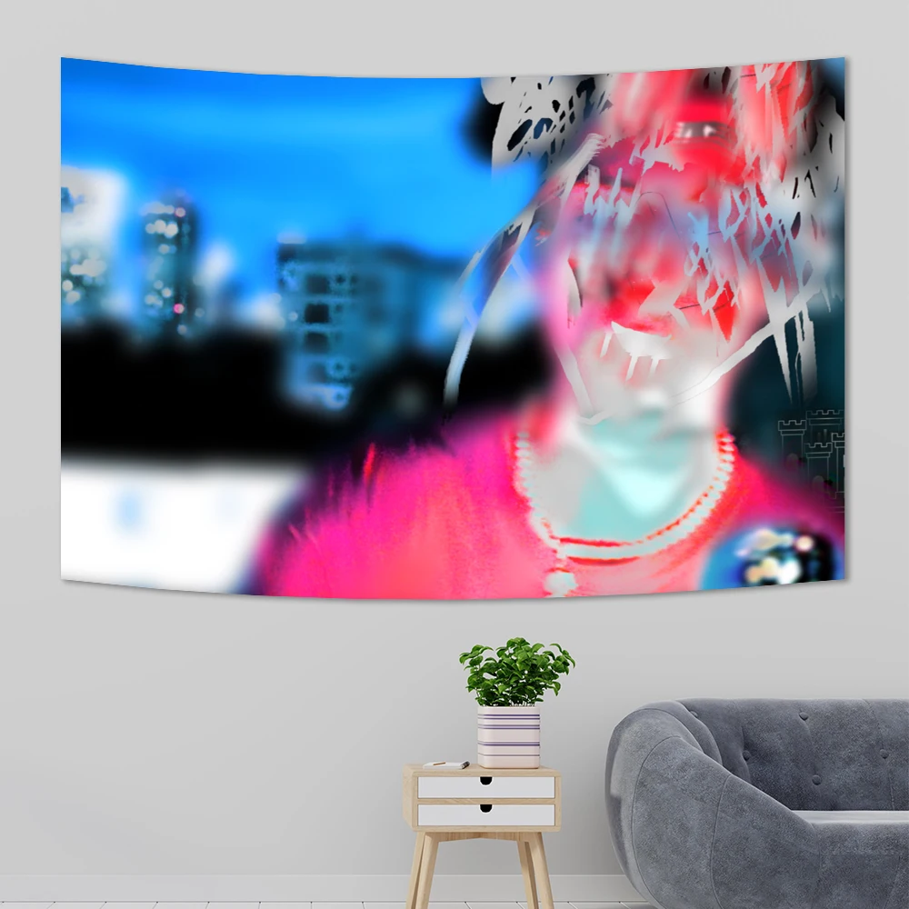 333 Bladee Tapestry Wall Hanging Art Posters For Bedroom Hip Pop Music Album Meme Tapestrys Party Backdrop Home Decoration kpop