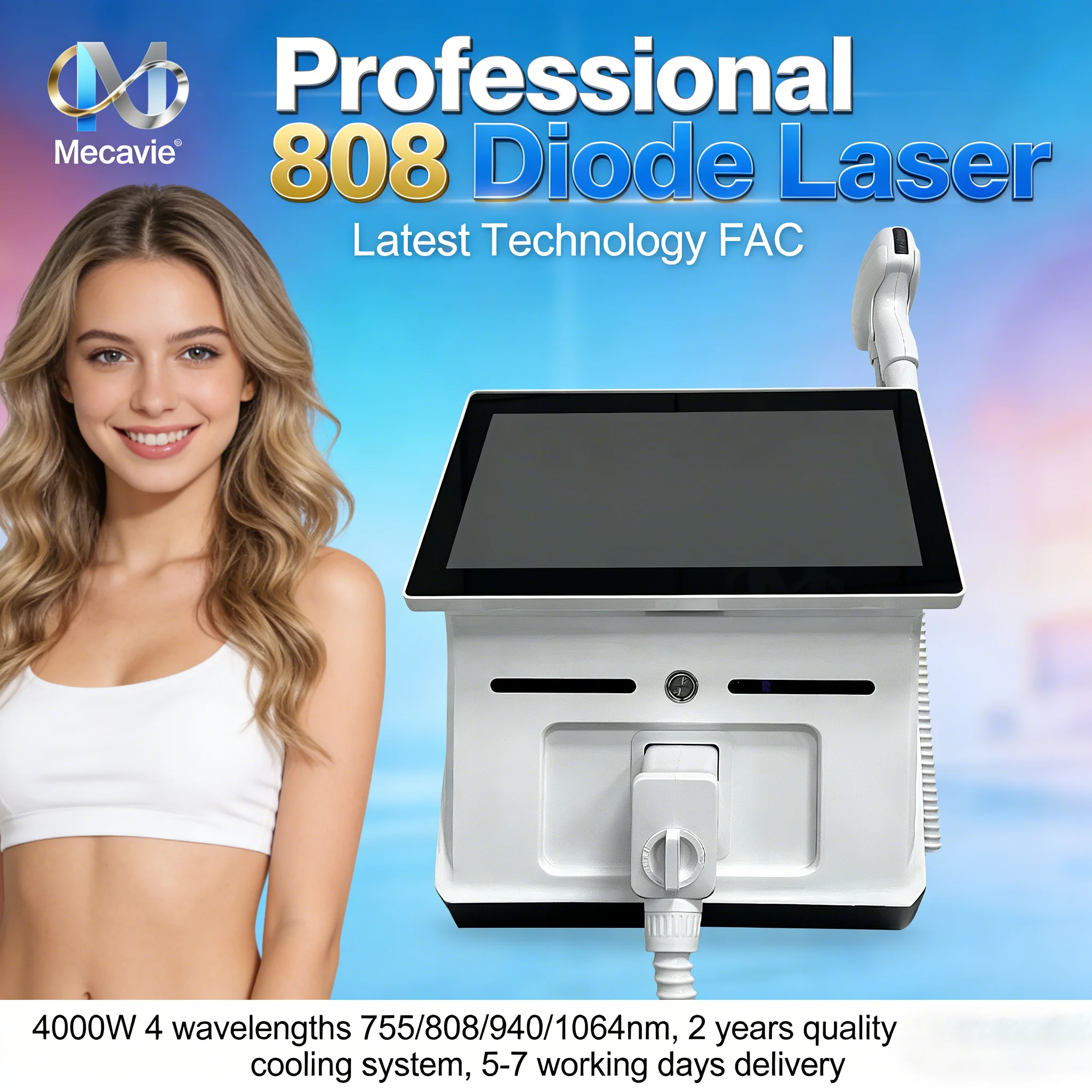 

Лазерный аппарат для удаления волос Soprano 2026: Новейшая модель с системой охлаждения Black Ice Platinum, диодный лазер 808 нм, 4 длины волны