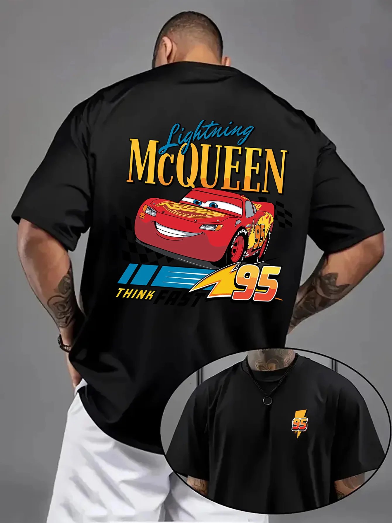 T-shirt imprimé Disney Cars Cartoon, nouveau style d'été pour hommes et femmes, style américain Street Hip Hop décontracté Y2K, manches courtes, 2026