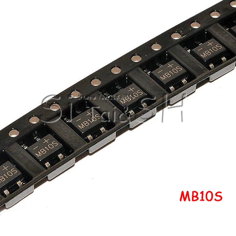 50PCS MB10S 0.5A 1000V SOP-4 Diode Bridge Rectifier SMD