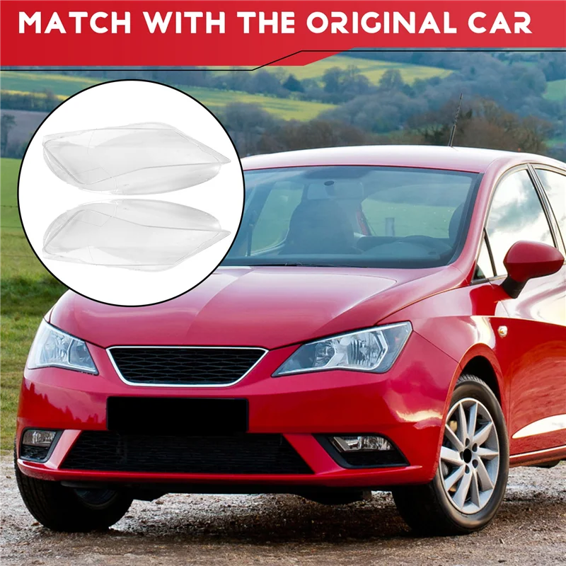 

ABTD-For Seat Ibiza 2012-2017 Car Headlamp Cover Lens Headlight Shell Plexiglass Lamp Shade Transparent Lampshade