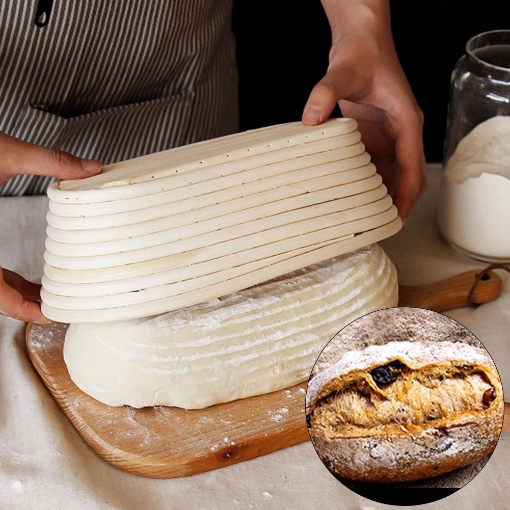 Oval Banneton Brotform Baking Supplies Bread Fermentation Baskets Portable Sourdough Banneton Bread Basket Woven Kitchen Gadgets image 2