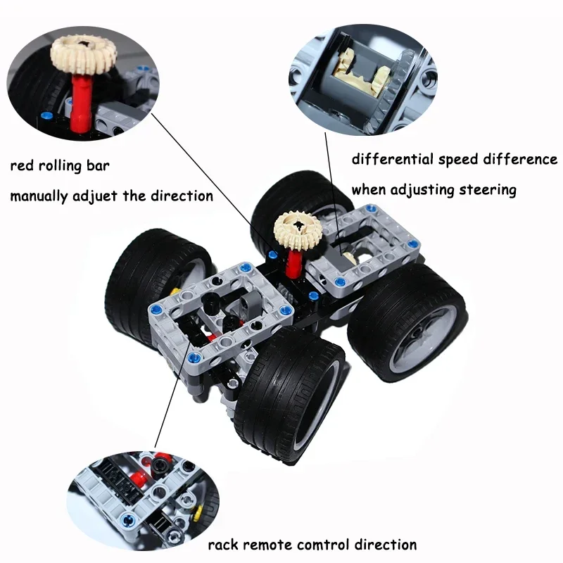 

Modified Cars Mechanical Sports Car Chassis Embryo-Redesign MOC Building Block Accessories Creative Bricks Construction DIY Toys
