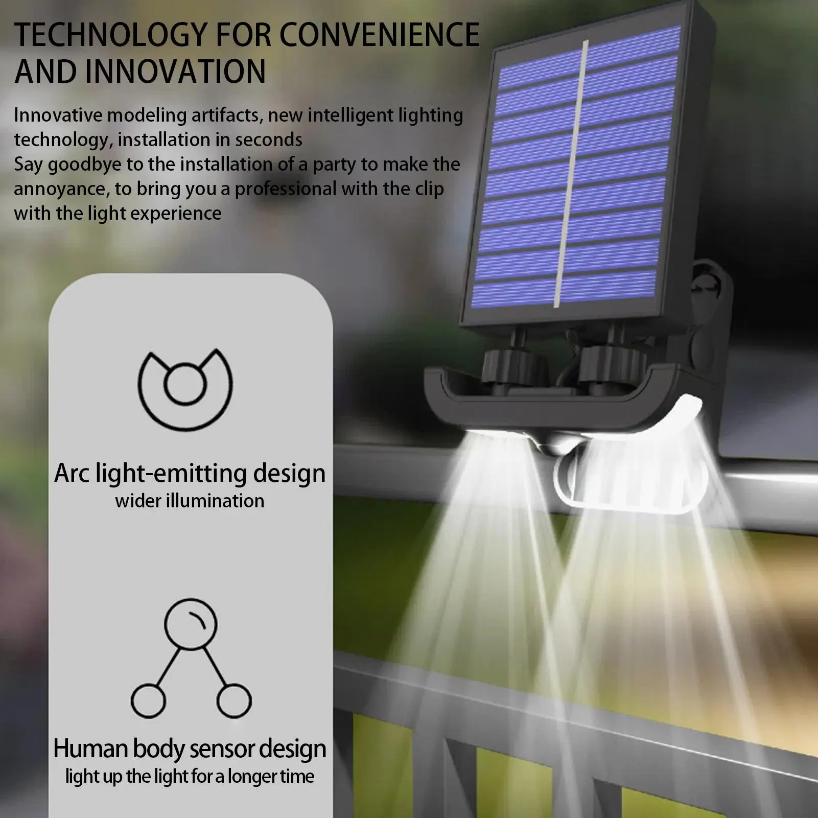 

Солнечные фонари Наружные водонепроницаемые солнечные фонари с зажимом для наружного фонаря с датчиком движения и регулируемой яркостью для освещения