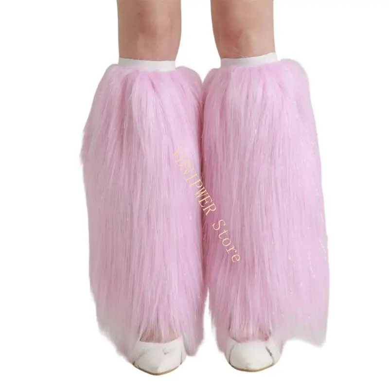 Warm Plush Leg Sleeves Thermal Protective Christmas Leg Warmer For Cold Weather D08E