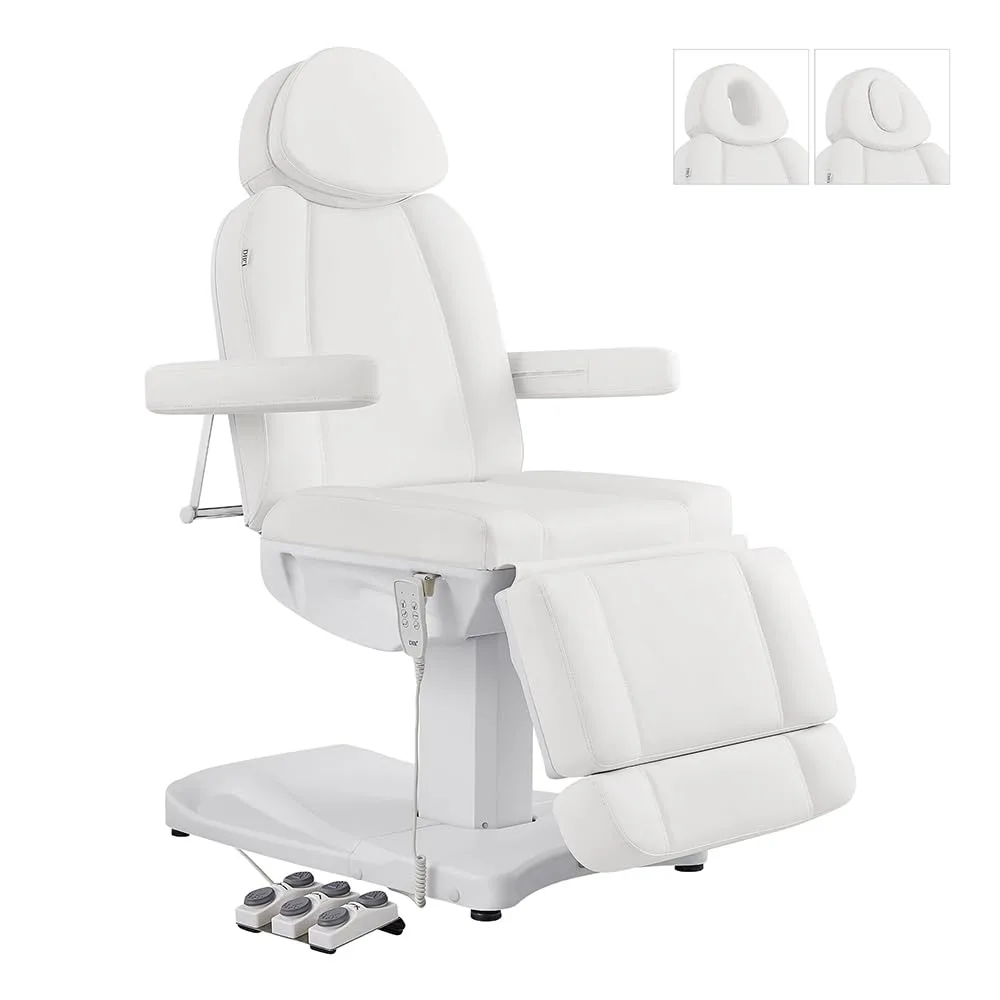 Fauteuil Médical Esthétique Entièrement Électrique, Lit de miles Faciale, Chaise de Bureau de Médecins en Podiatrie avec 3 Moteurs d'Encre