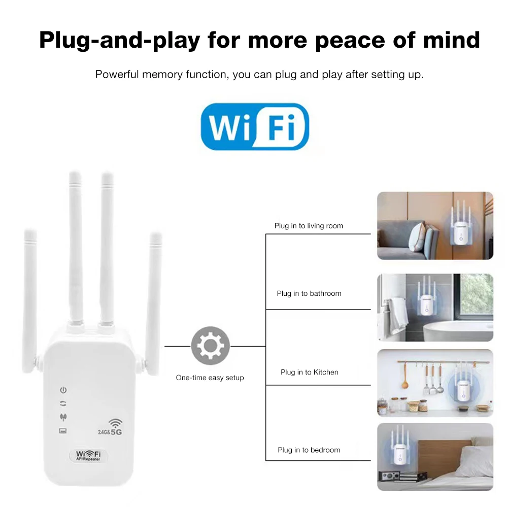 1200 Мбит/с 2,4G/5 ГГц двухдиапазонный повторитель Wi-Fi беспроводной расширитель сигнала Wi-Fi усилитель маршрутизатора усилитель сетевого сигнала дальнего действия