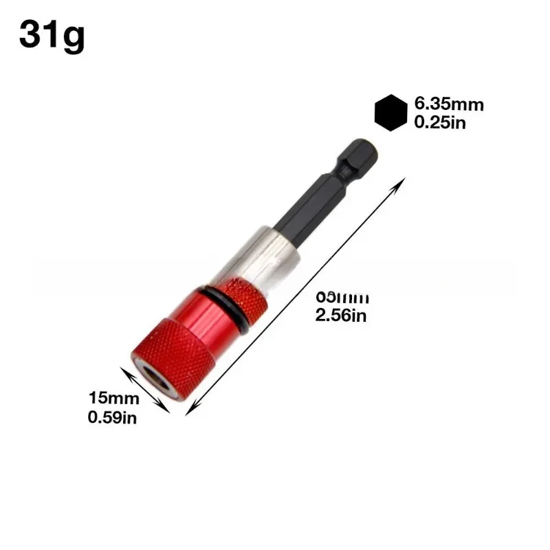 For Adjustable Extension Rod Tool Electric Screwdriver 1/4 Stainless Steel Bit Limit Magnetic Connecting Rod Screwdriver Depth
