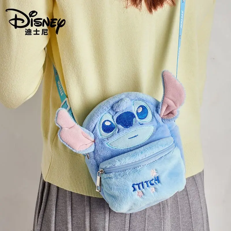 Disney Lilo & Stitch Cartoon große Umhängetasche, Geldbörse, großes Fassungsvermögen, doppellagiger Reißverschluss, Geburtstagsgeschenk für Mädchen und Jungen