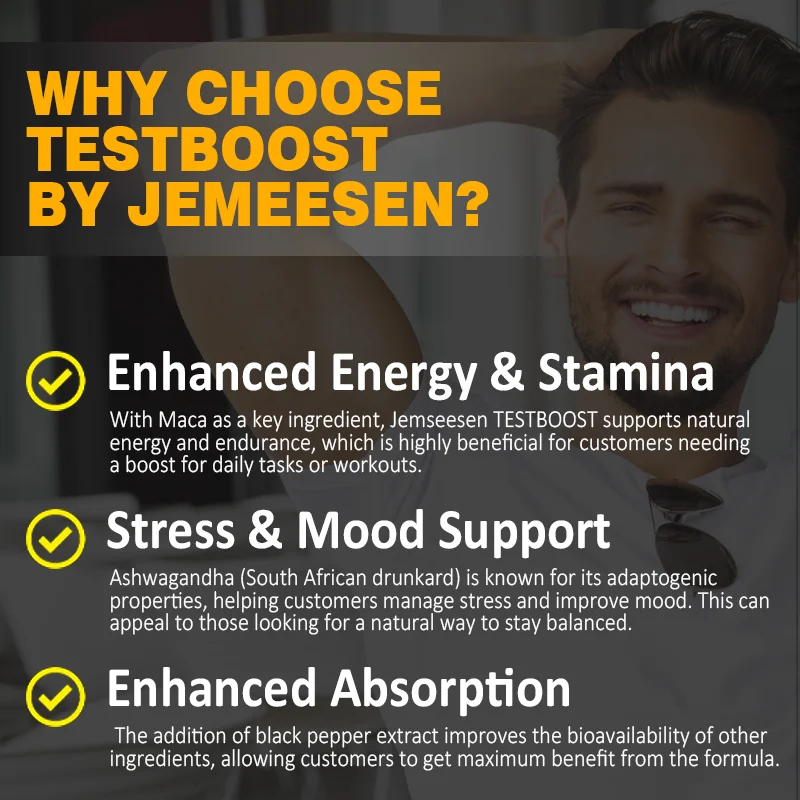 Powerful Tesetboost Tablets for Men ,Maca Pill Supplements for Health, Energy, Endurance, Muscle Mass,Maca Root Capsule