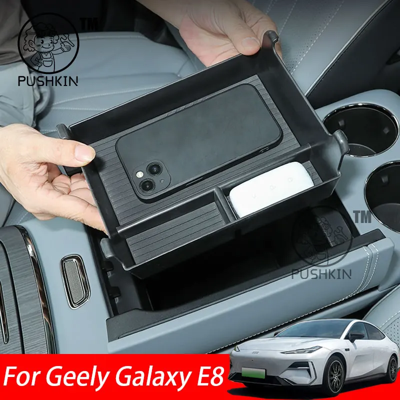 

For Geely Galaxy E8 2024 2025 Car Armrest Storage Box Center Console Organizer Center Console Interior Accessories