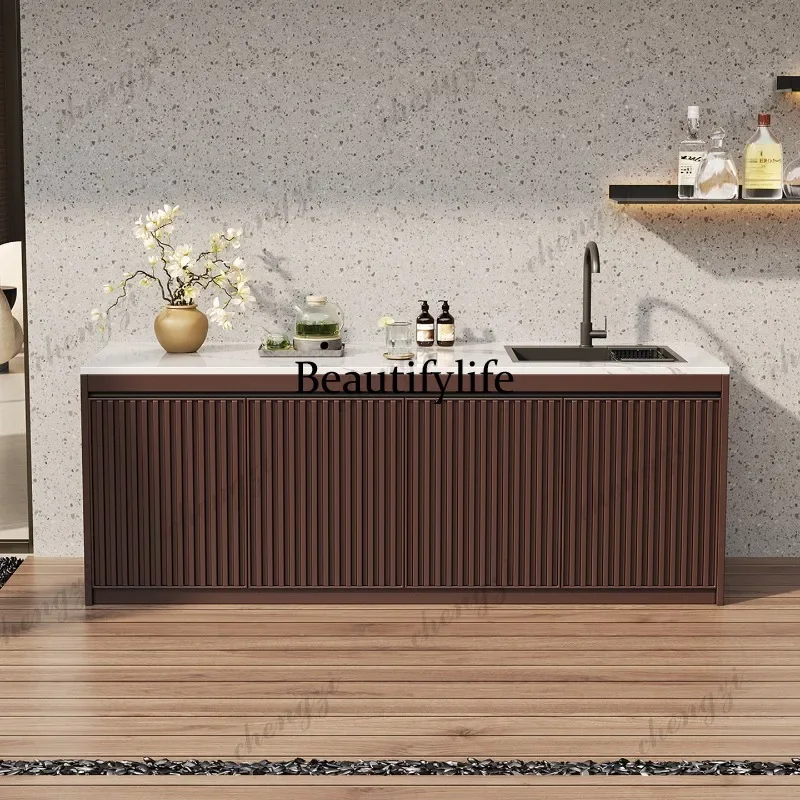 F181  Outdoor courtyard multi-functional console rock slab, cabinet door sink, garden integrated cabinet vegetable sink