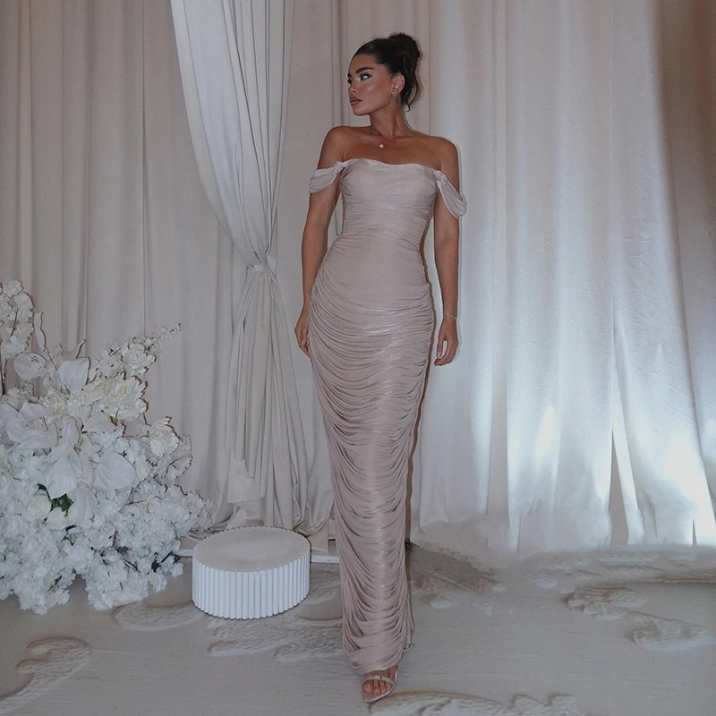 

Thinyfull Formal Mermaid Prom Evening Dresses 2026 Off The Shoulder Pleated Party Dress Long Night Cocktail Prom Gown Customized