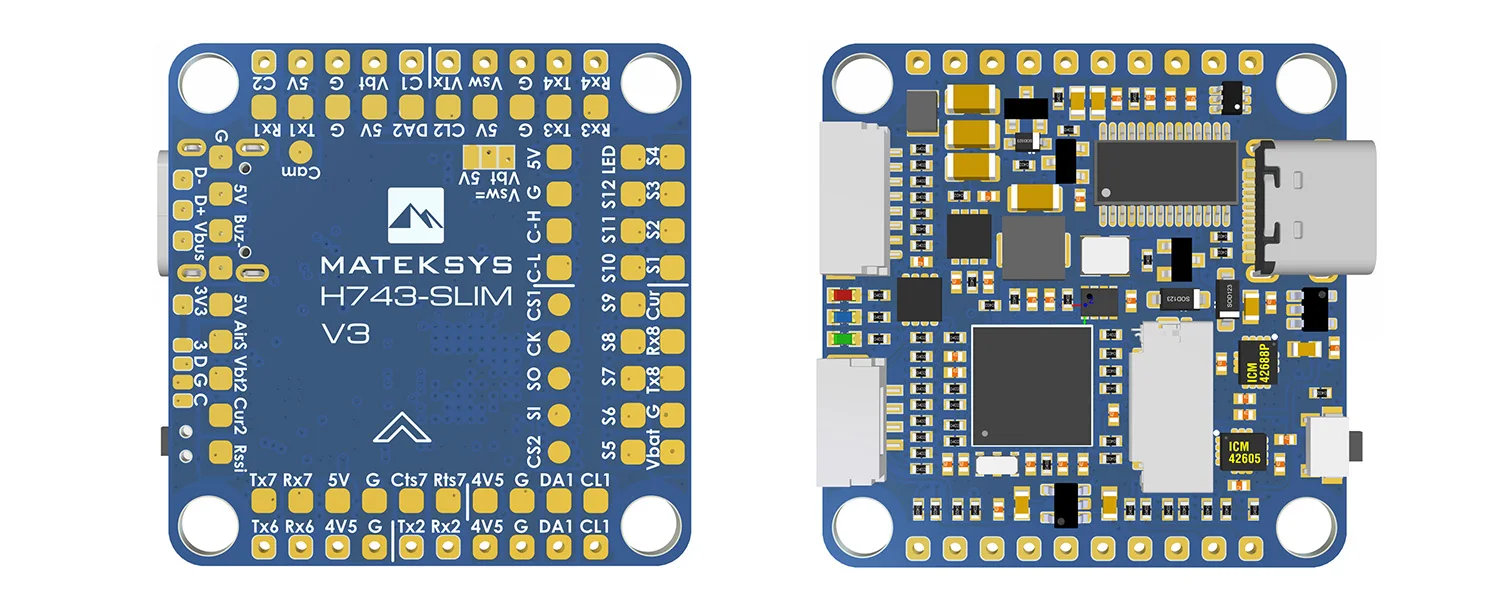 

Matek H743-SLIM V3 Flight Controller Built-in No Current Sensor for RC Racing Drone Airplane