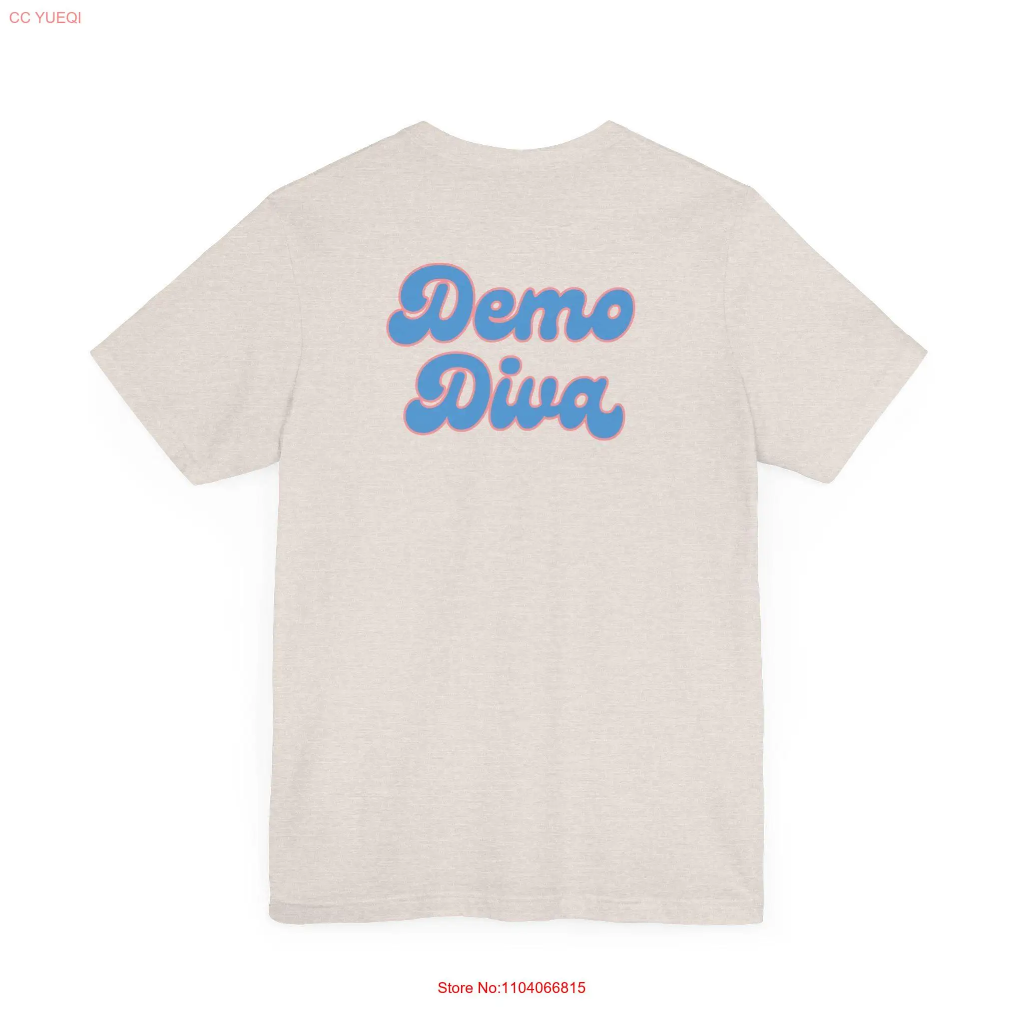 تي شيرت Demo Diva بطبعة جانبين وأكمام طويلة أو قصيرة