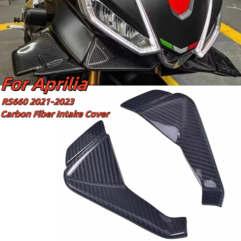 

For Aprilia RS660 2021-2023 Carbon Fiber Motorcycle Accessories Intake Cover Naked Front Spoiler Winglet Aerodynamic Wing Kit