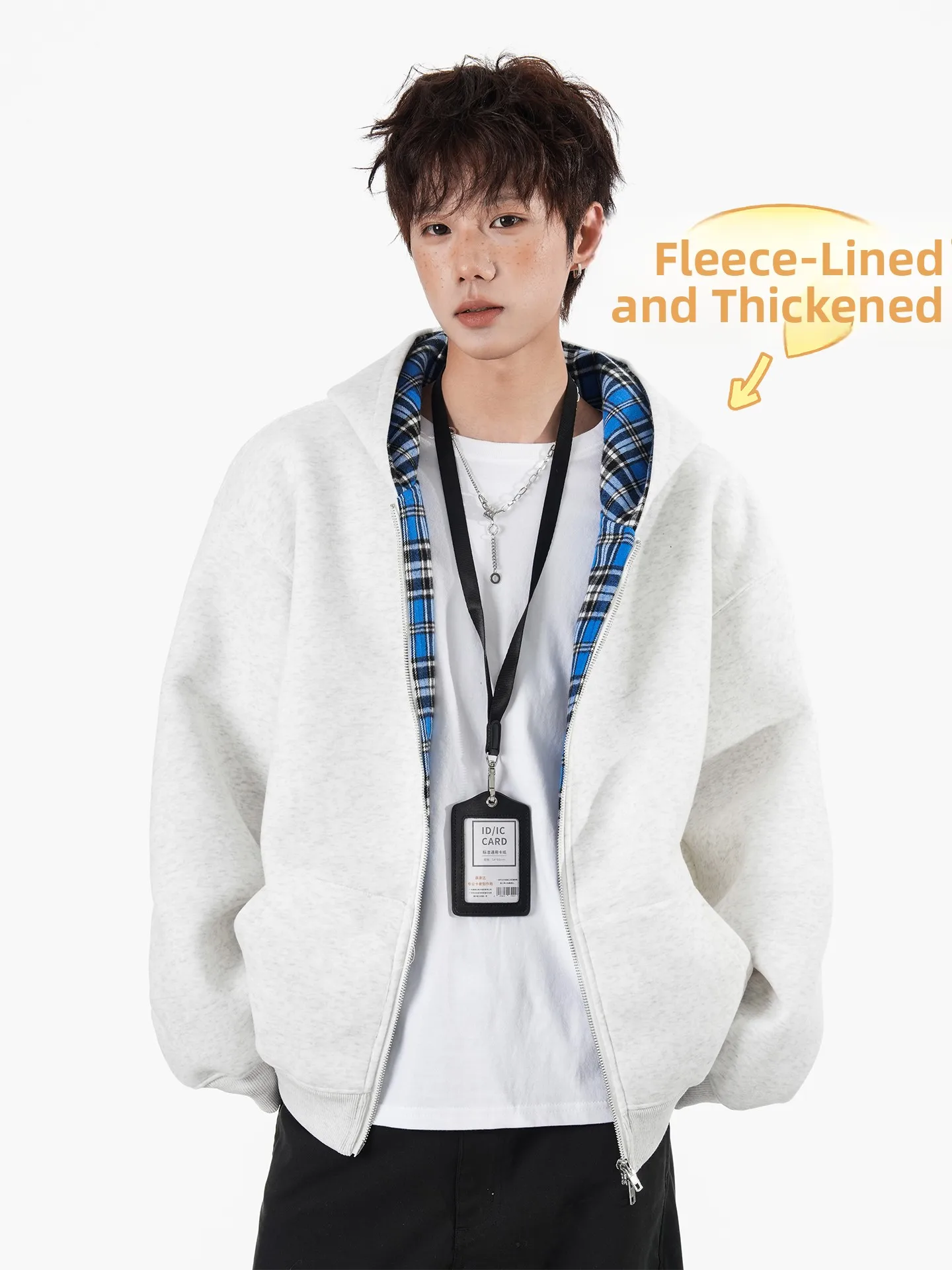 

Утепленная фланелевая куртка на молнии с капюшоном для мужчин, в американском стиле, с узором, теплая верхняя одежда для осени и зимы