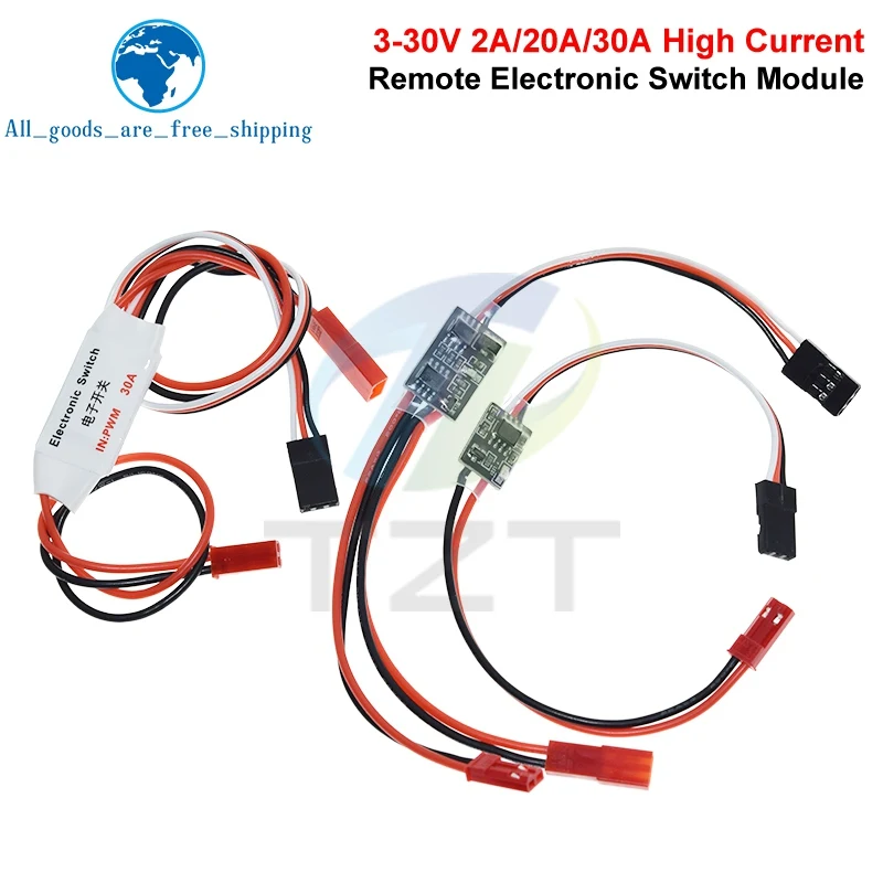 

2-20A High Current Remote Control Electronic Switch 3-30V Aerial Model Plant Protection RC Drone Water Pump PWM Signal Control