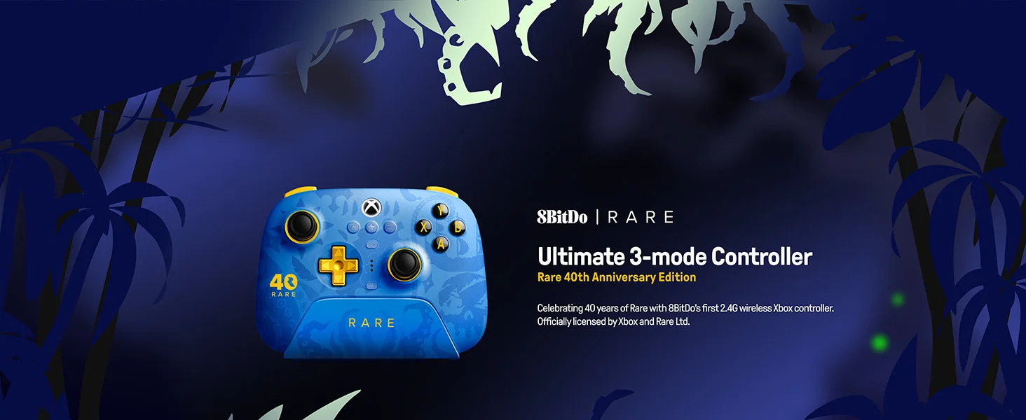 8BitDo Ultimate 3-Modus Kabelloser Gaming-Controller - Seltener 40. Jubiläums-Controller für Xbox Series X | S, iOS, Android PC-Gamepad – Detail 1