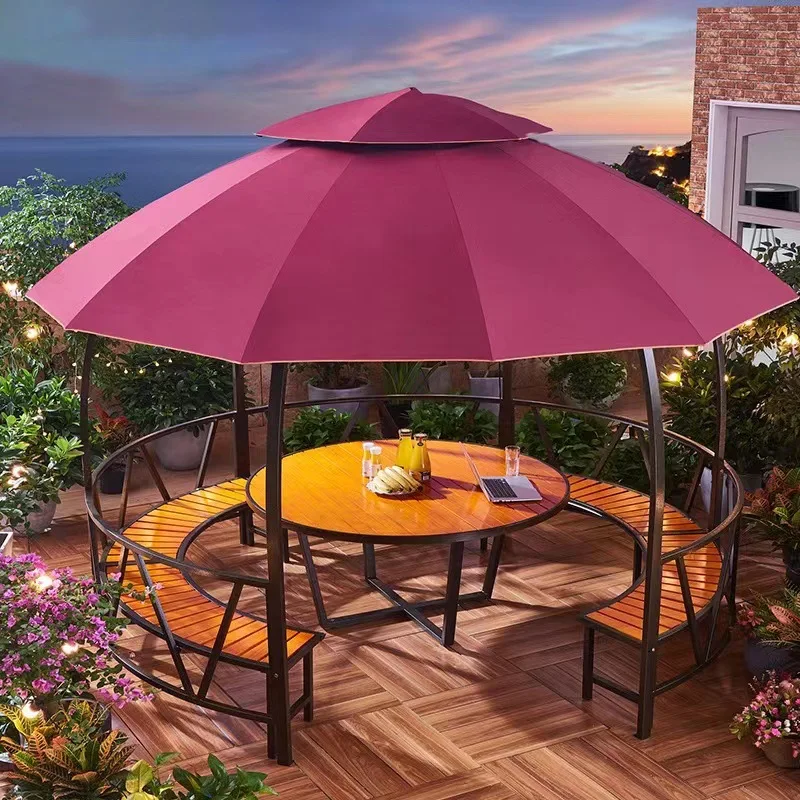 Outdoor Pavilion Villa Outdoor Awning Garden Terrace Round Pavilion