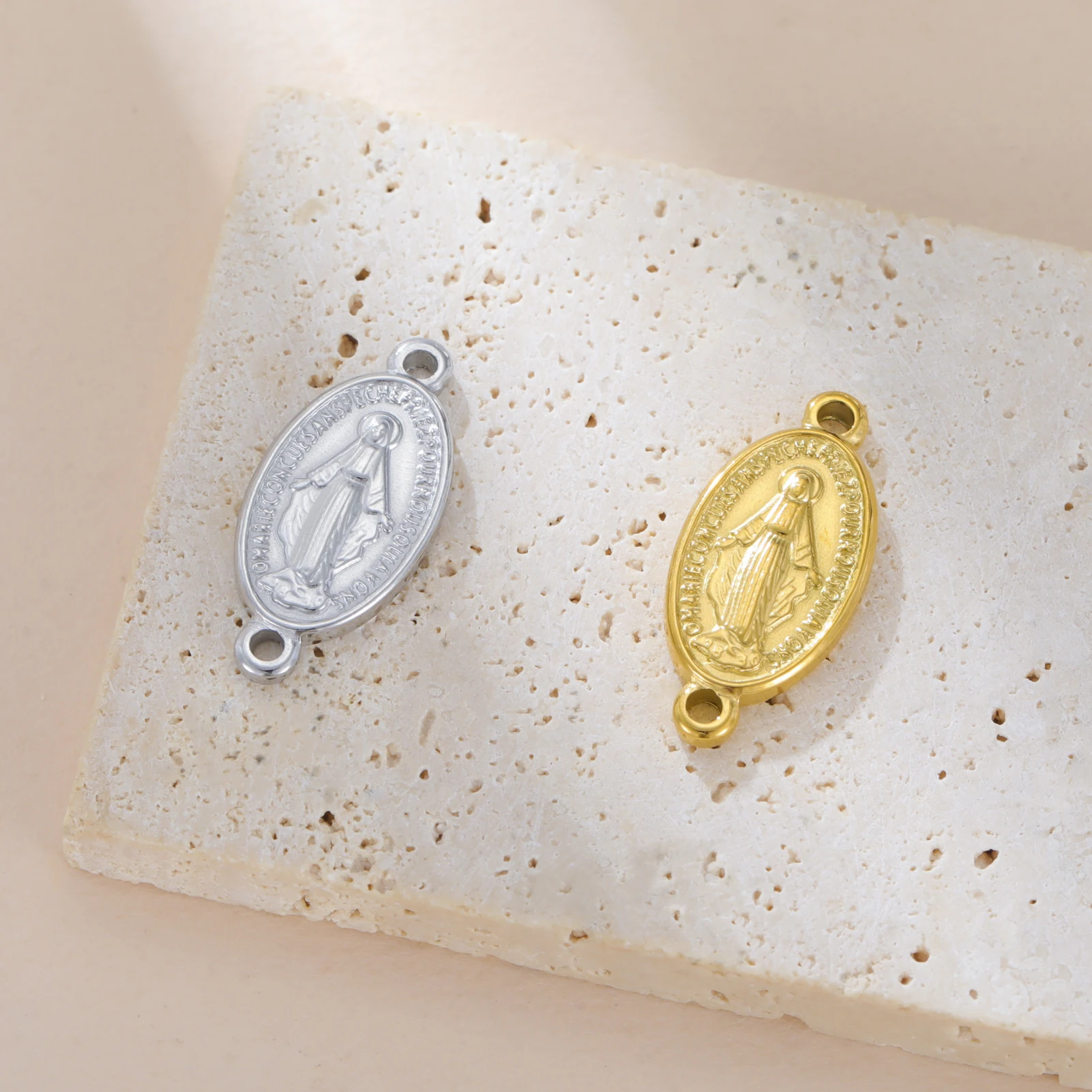 3 Stück wundersame Medaille, katholische Jungfrau Maria, Anhänger mit Kreuz, böser Augenschutz, Charm für religiöse DIY-Halskette, Armband – Detail 8