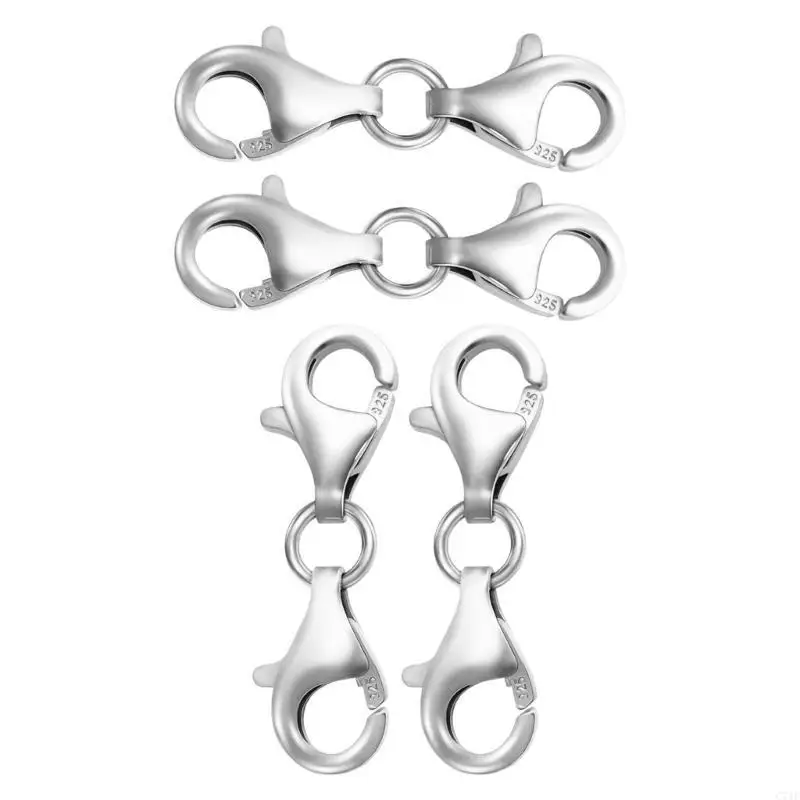 

C71F Sturdy Silver Double Connector Clasps for Seamless Jewelry Extension Projects