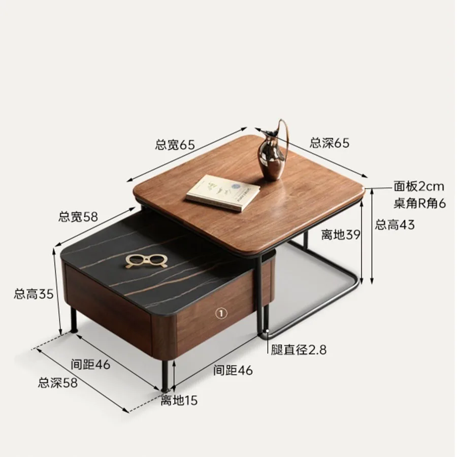 Mesa de centro moderna para sala de estar, adorno de madera, mesa de centro única, plataforma para el hogar, adorno nórdico coreano, Mueble portátil, decoración del hogar