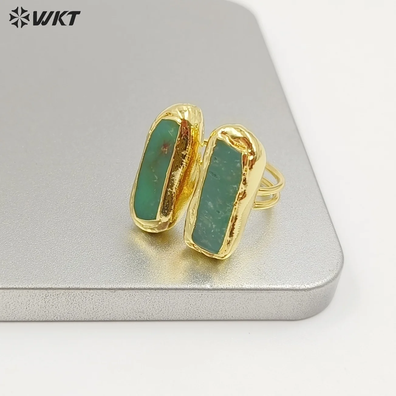 

WT-R582 Высококачественное кольцо с австралийской хризопразом и покрытием из настоящего золота 18 карат для женщин, деловые банкетные украшения