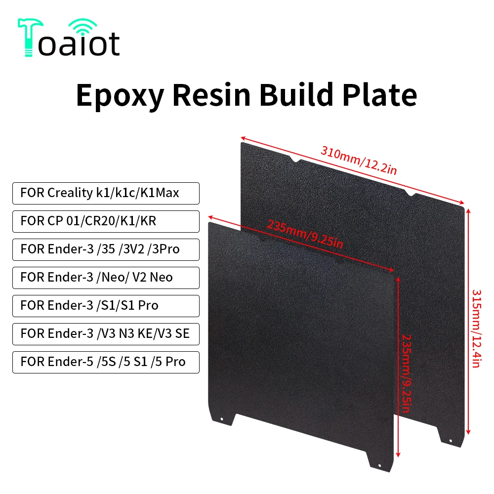 

Эпоксидная смола 235X235 мм 315X310 мм, объединительная пластина, высококачественная платформа для печати 3D-принтера для Creality K1 Max_Ender-3 V3/Plus