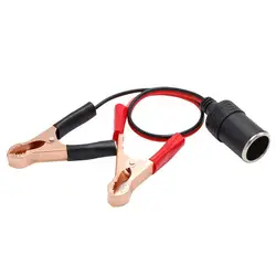 Encendedor de cigarrillos de coche de alimentación de 12V y 24V, Conector de extensión de Clip hembra a Cocodrilo, adaptador de batería de Clip de Terminal, enchufe automático