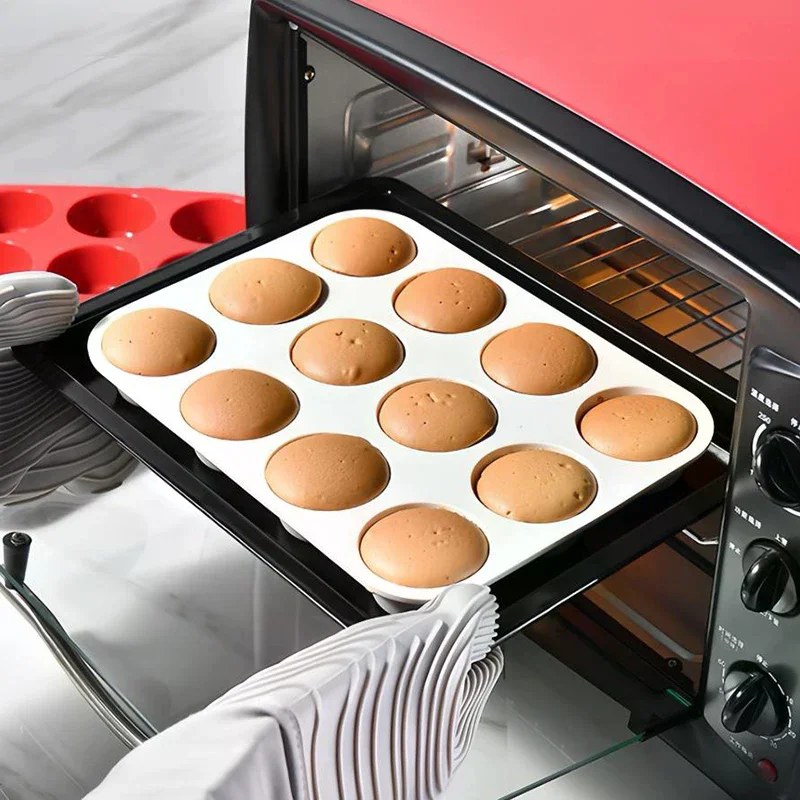 12/24 Holes Silicone Baking Mold For Baking 3D Bakeware Chocolate Round Sphere Mold Cupcake Pan Cake DIY Muffin Kitchen Tools