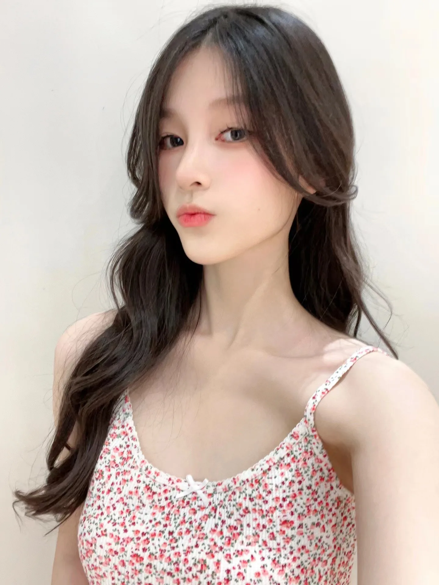 

Summer Slim Fit Red Floral Print ter Ne Vest Women's Brandy Pure Desire White Bot Knot Cotton Blend Top