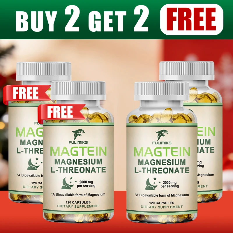 

Buy 2 Get 2 Free! Pure Magtein Magnesium L-Threonate Capsules, Support Brain Energy, Deep Sleep & Anxiety Relief, Boosts Memory