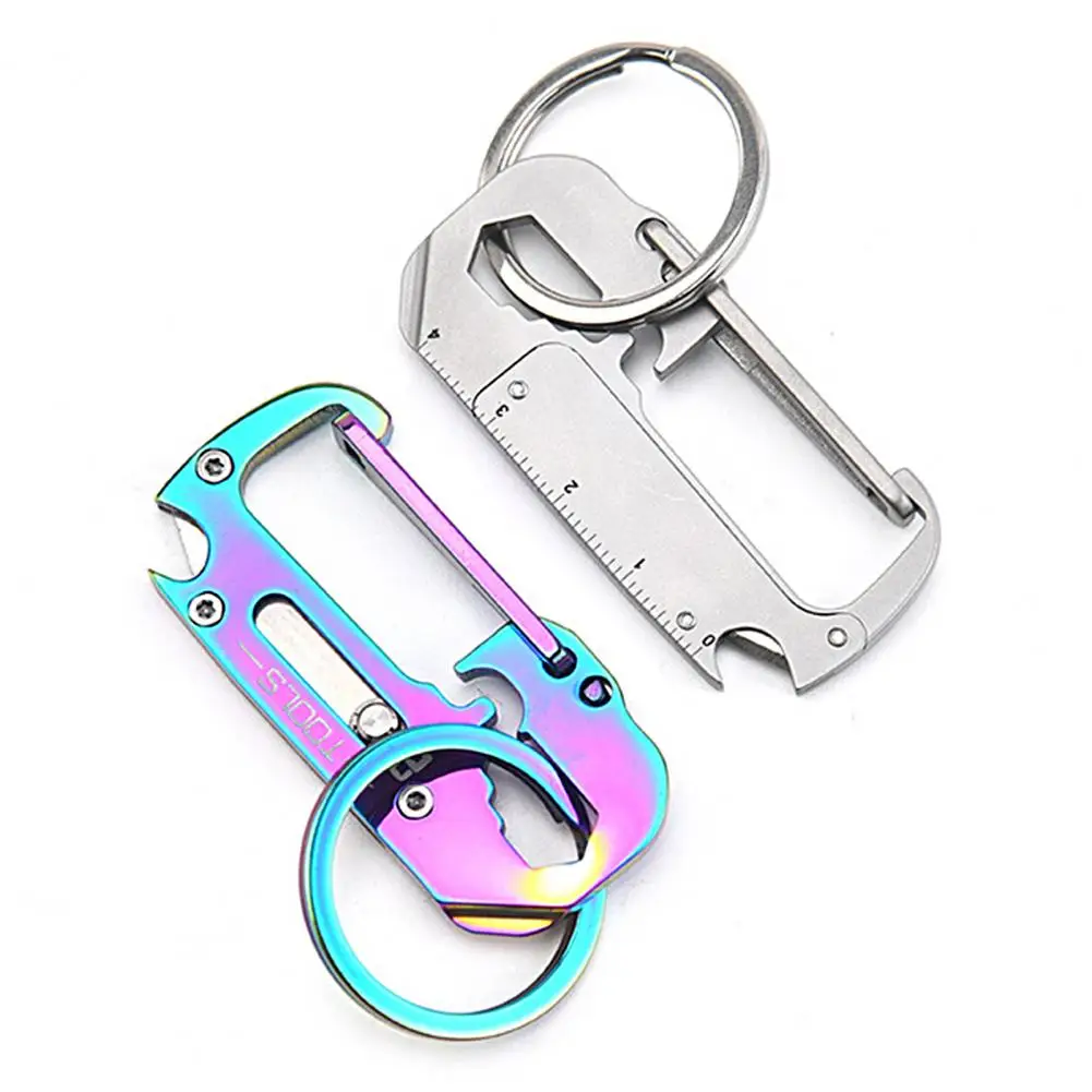 Stainless Steel Climbing Keychain Rolled Light Treatment Keychain Pendant Universal Durable Reliable Carabiner Keychain