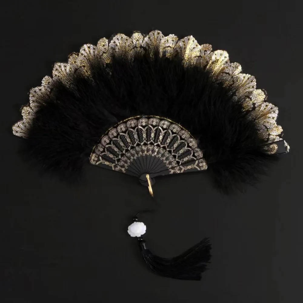 Elegant Vintage Hand Fan Lace Multicolor Wedding Party Bride Fan Photography Prop Chinese style Hanfu Accessories