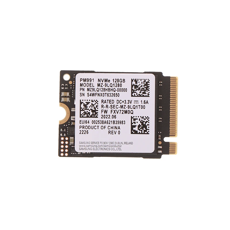 PM991 128G 2230 3.0 NVME SSD High Speed Data Transfer For Laptop Tablets Storage Hard Disk Card