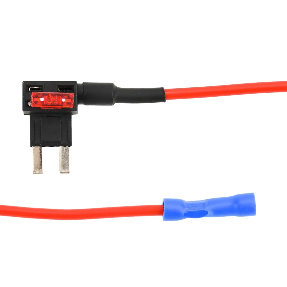 Gaqqee Portafusibile per lama per auto 12V Adattatore TAP aggiuntivo per circuito Micro Mini Fusibile automobilistico con lama APM ATM standard con filo fusibile 10A