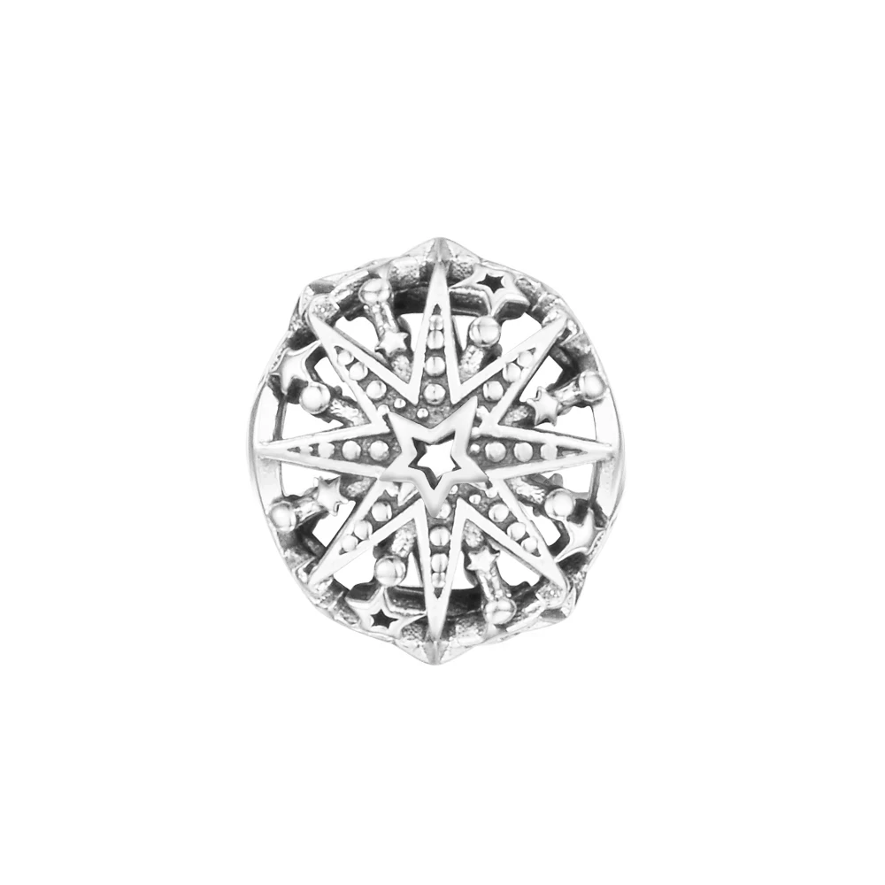 Christmas DIY Beads Celestial Snowflake Charm Mother Kids 925 Silver Kralen Voor Sieraden Maken Beaded Bracelets Bolitas