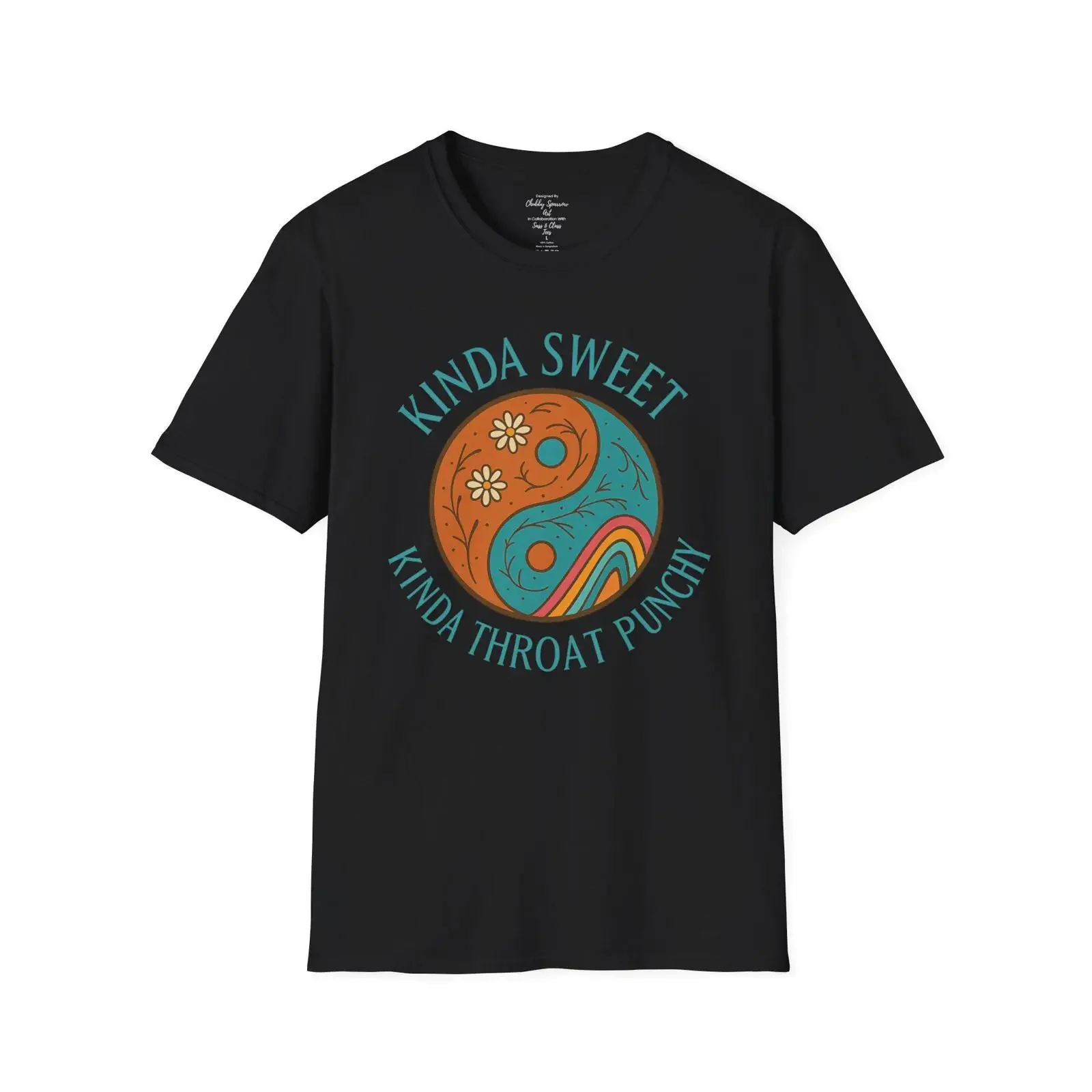 Kinda Sweet Throat Punchy Humorous T-Shirt im Vintage-Stil, gewaschen, lässig, weich, stilvoll, für Herren, dehnbare Designerkleidung, leicht grafisch