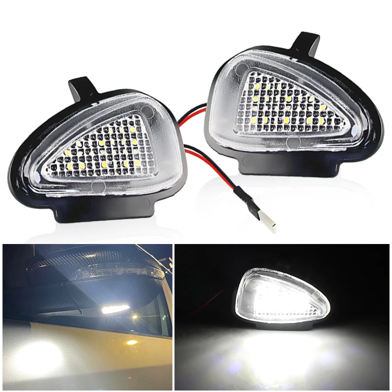 2pcs CANBUS White LED Under Mirror Puddle Light Bulbs for VW Golf GTi MK6 6 MKVI 2010-2014 Touran 2010-2019 Ampoule Led Voiture