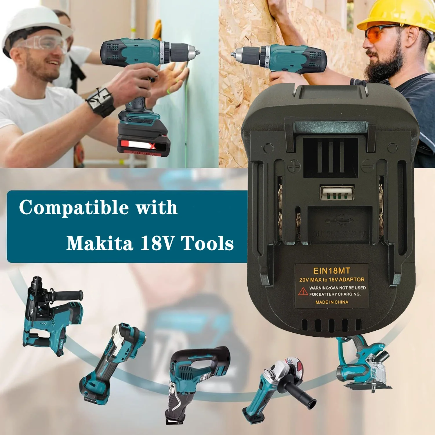 Adaptador de Bateria para Bateria Makita 18v Li-ion Converter para Ferramentas Elétricas de Bateria de Lítio Makita 18v Ferramenta Makita 18v