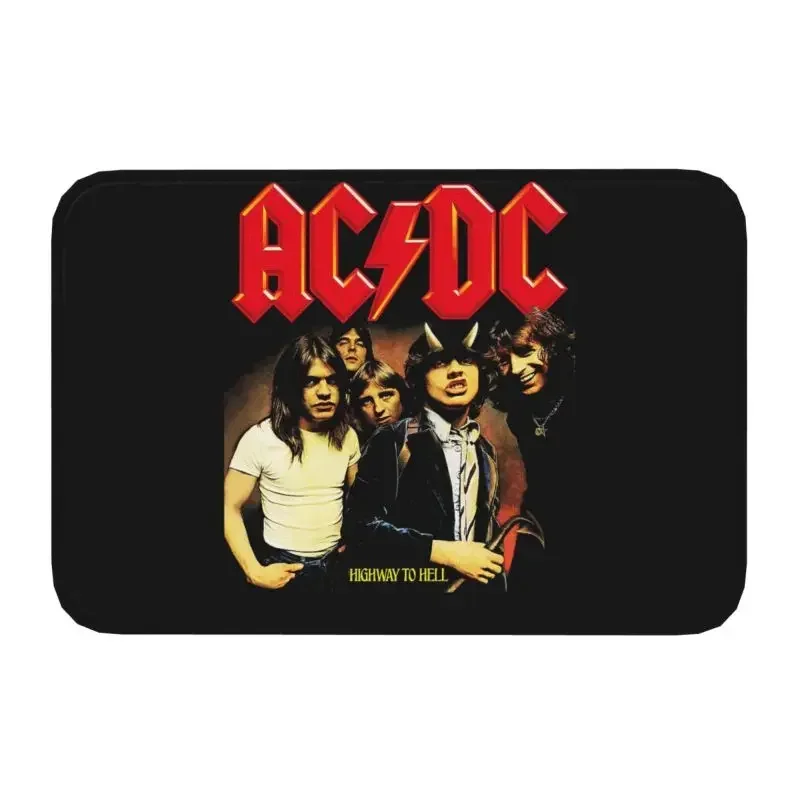 Vintage Rock AC DC Doormat Non-Slip Entrance Kitchen Bath Floor Door Mats Heavy Metal Music Band Room Balcony Carpet Rug