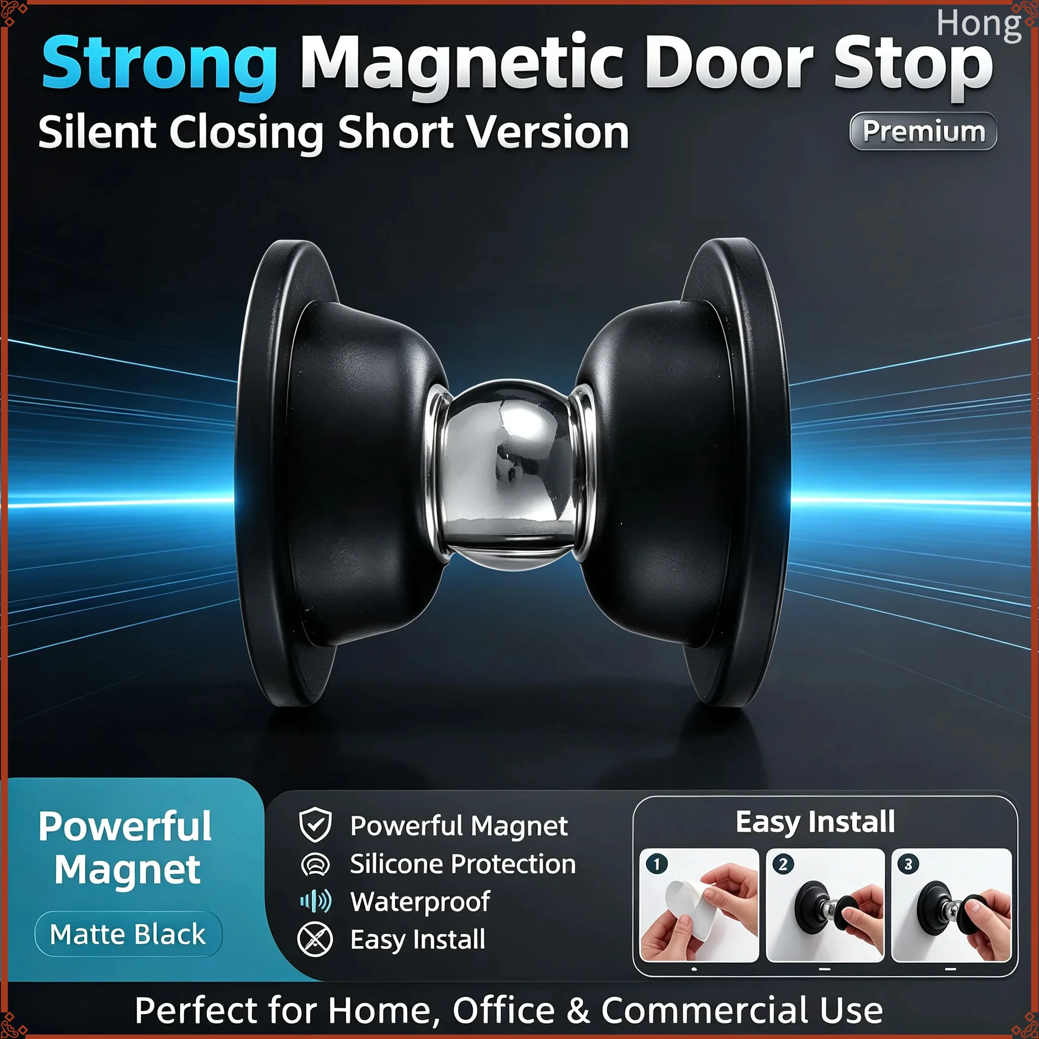 Touch‑Sensitive Silicone Door Stopper Strong Magnetic Mute Anti‑Collision Door Catch for Hotel Household Interior Room Doors
