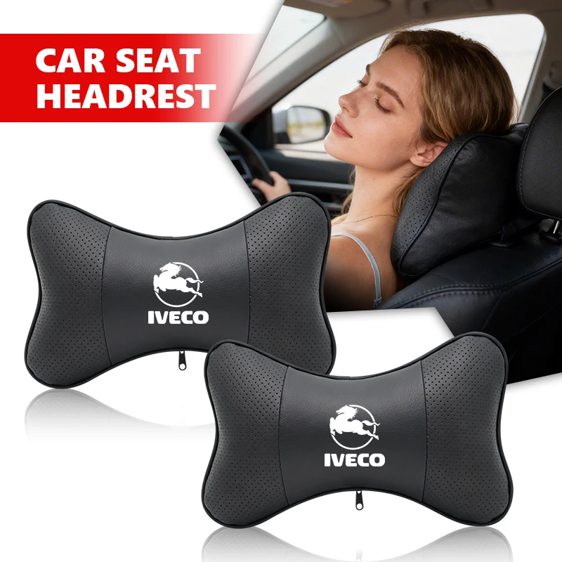 Almohadas de cuero para coche, reposacabezas, soporte para el cuello, accesorios para asientos para IVECO Daily e-Daily 4x4 Eurocargo S-eWay T-Way Stralis ‌
