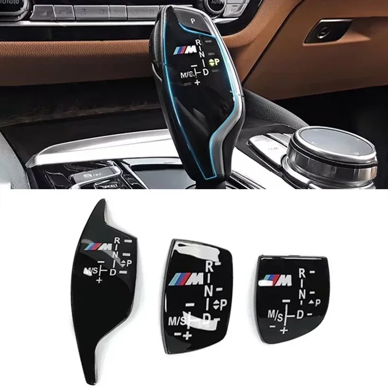 

Car Gear Shift Knob Panel Cover For BMW 1 2 3 4 5 7Series F01 F02 X1 X3 X5 X6 M3 M5 F30 F32 F48 With Logo Interior Modificatio