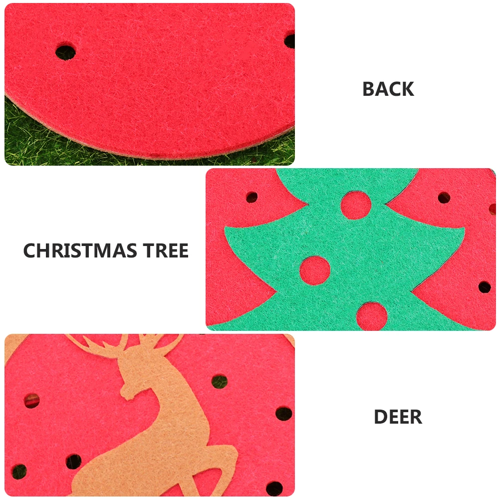

10 Pcs Non-slip Coaster Flet for Home Xmas Felt Round Christmas Cup Pads Decorations