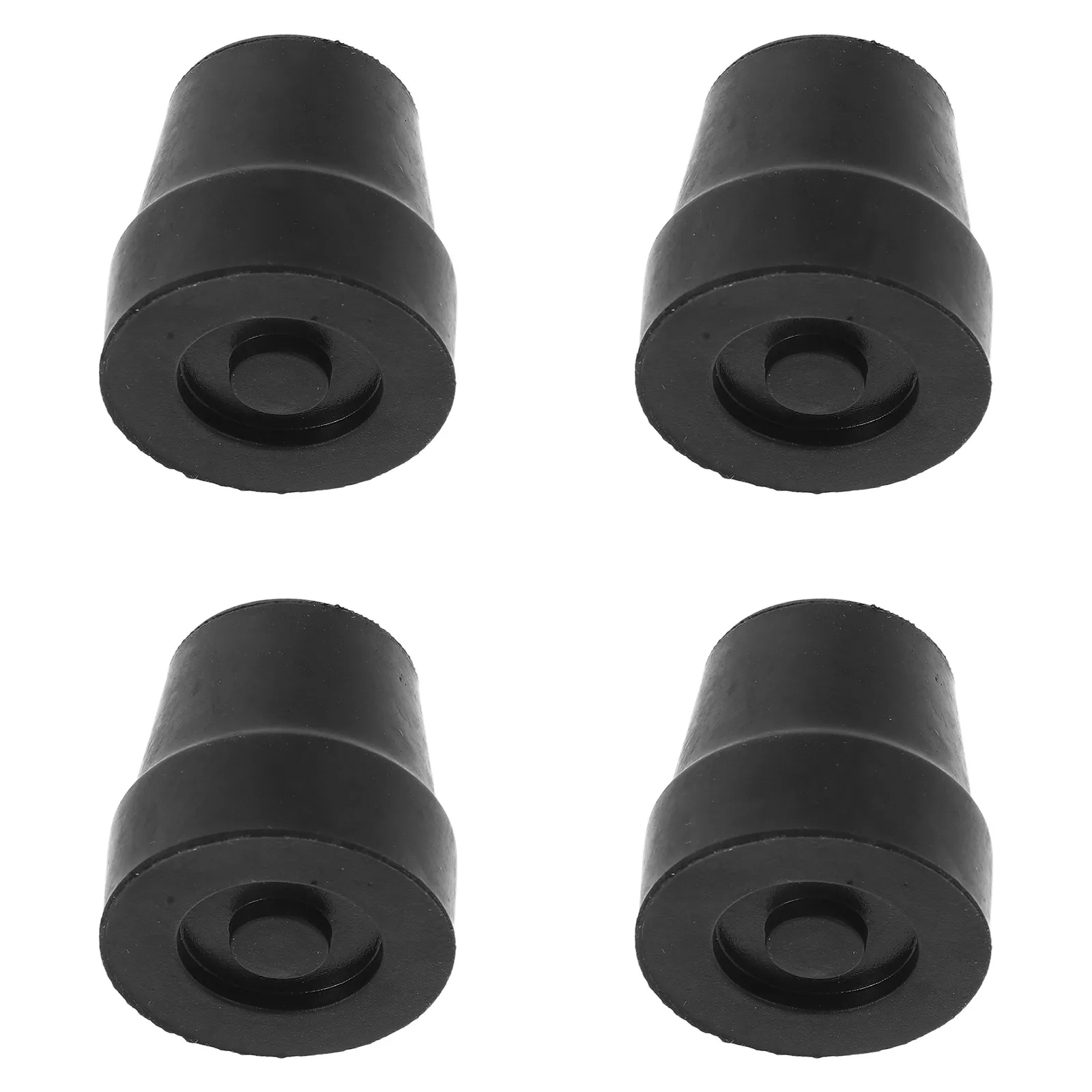 4Pcs Replacement Quad Cane Tips Non-Slip Rubber Foot for Walking Stick Stability Enhanced Grip Elderly Mobility Aid Heavy Duty