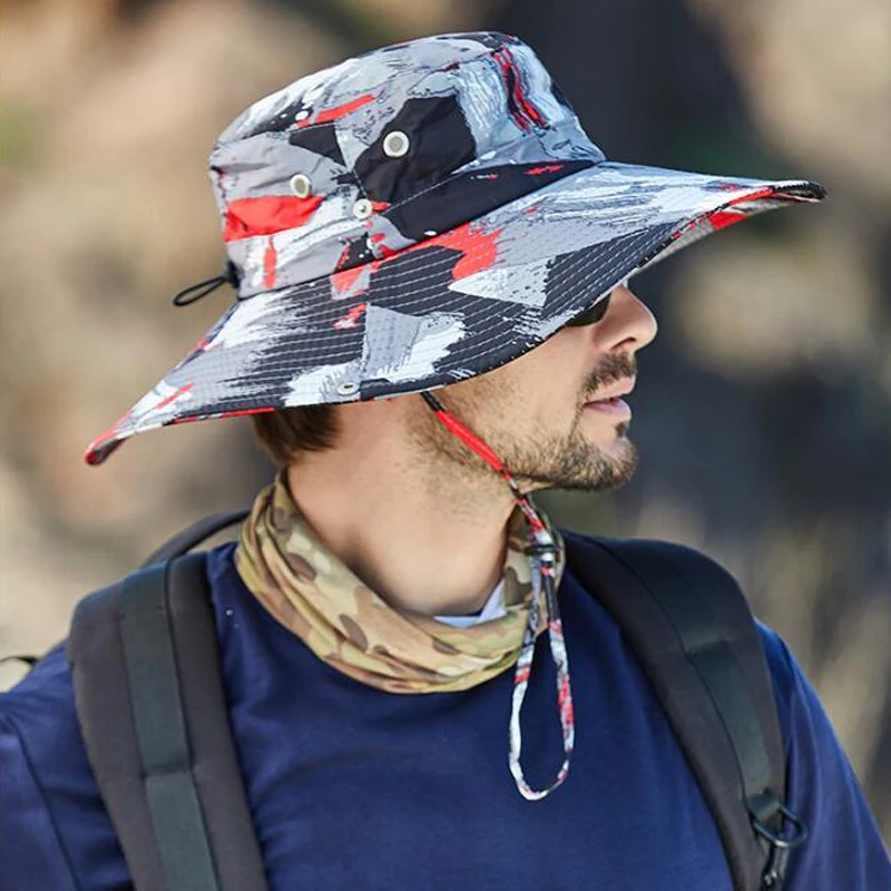 Camouflage Summer Quick Dryng UV Protection Fisherman Cap Face Neck Cover Outdoor Fishing Cycling Men Visor Hat Women Bucket Hat