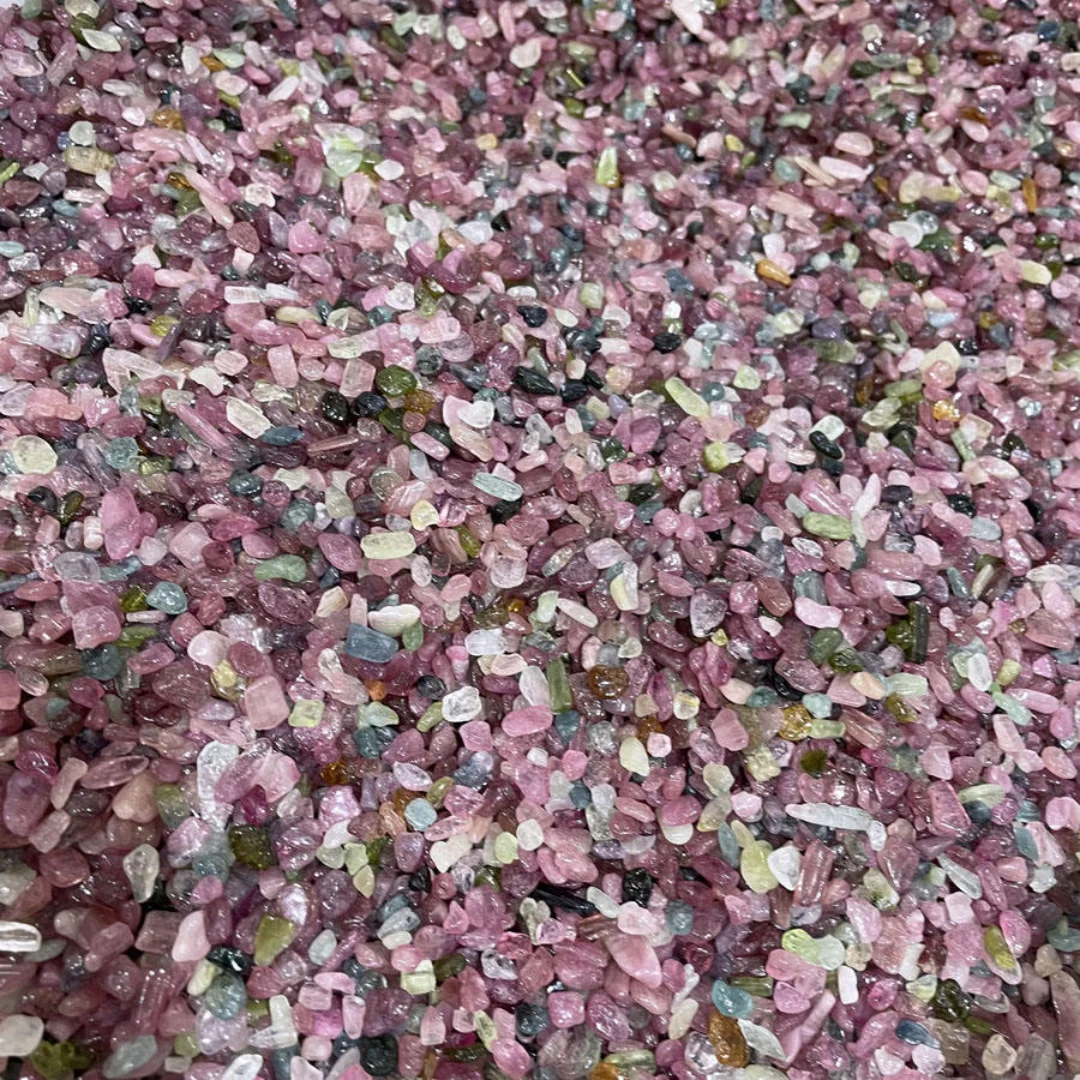3–12 mm rosa Turmalin, rohe, raue Chipperlen, natürliche Edelsteinchips, Turmalin, rosa Unholed-Chips, rosa Turmalin